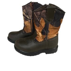 Deer Stag Camo Boots Boys Tour Boots Size 11M Camoflauge Pull On Style Hunting